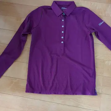 Titleist 보라색 긴팔 피케 셔츠 M