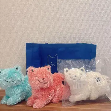 요네즈켄시 리이슈 고양이 HYPE 봉제 인형 3체 세트 토트백 포함