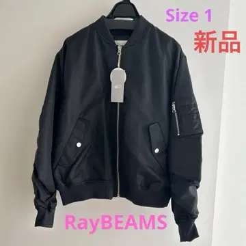 Ray BEAMS [새상품] 개더 암 MA-1 사이즈 1 블랙