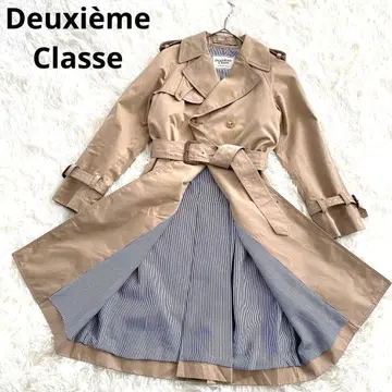 두지엠 클라세 개버딘 트렌치코트 XS 안감 스트라이프 롱 기장