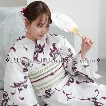 새상품 [ 적자색과 그린의 난국 ] utatane 우타타네 유카타 단품