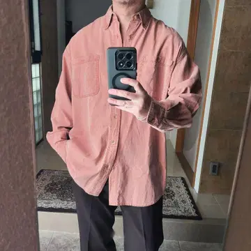 90s REDHED 워크 셔츠 페이드 레드 M