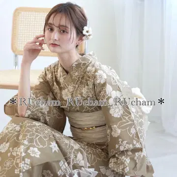 새상품 [ 커피밀크의 고전꽃 ] utatane 우타타네 유카타 단품