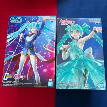 하츠네 미쿠 BPEV 건담 x 45주년 에메랄드 젬 피규어 세트