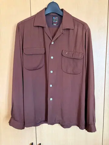 60s Mcgregor 레이온 개버 셔츠 브라운 개버딘