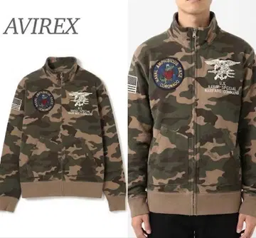 P341 M 아비렉스 카모플라주 패턴 자수 집업 블루종 남성용