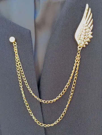 날개 디자인 브로치 코사지