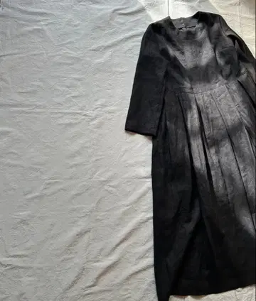 [ 오더 접수 페이지 ] 고급 linen *블랙* 박스 턱 원피스