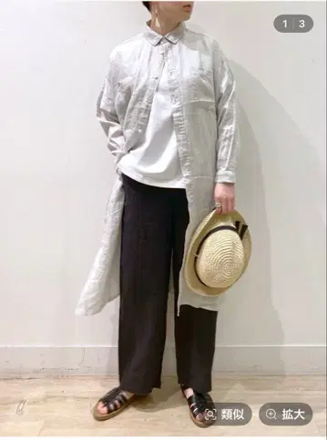 스튜디오 클립 셔츠 원피스 린넨