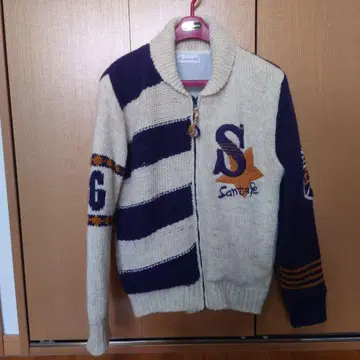 산타페 스트라이프 니트 블루종 타입 가디건