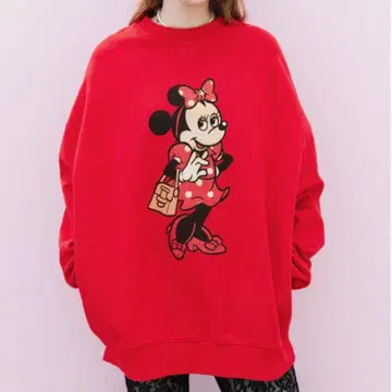 미사용 새상품 WCJ 디즈니 빅 맨투맨 미니 미니팔 레드 빨간색