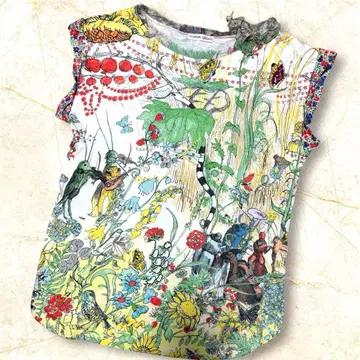 초레어 츠모리치사토 개미와 베짱이 음악회 프렌치 슬리브 티셔츠