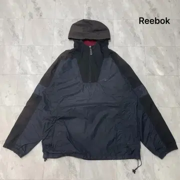 리복 아노락 후드티 나일론 바람막이 하프 지퍼