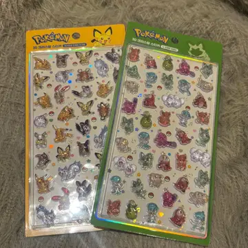 새상품 한국 한정판 정품 포켓몬 스티커 크리스탈 씰 2개 세트 2
