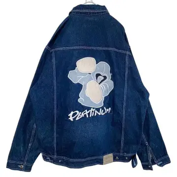 해외 구제 의류 PLATINUM ROCKMAN 자수 복싱 데님 자켓