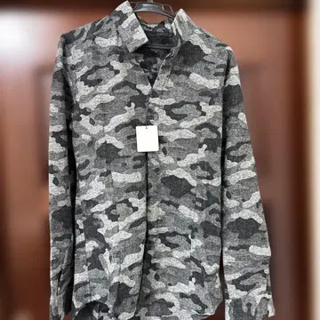 NO ID 긴팔 셔츠 카모플라쥬 올 패턴 그레이