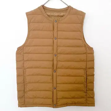 셀렉 다운 다운 베스트 아우터 이너다운 페더 카멜 L