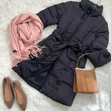 Hampstead 다운 코트 L 블랙 A 라인 허리 마크 다운 자켓