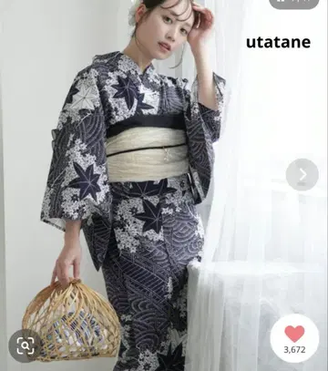 [ 새상품 ] utatane 꽃무늬 유카타 오비 일본 나막신 세트