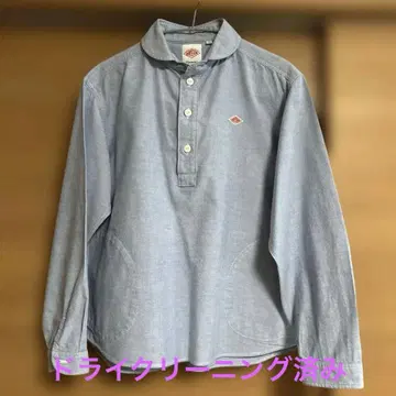 단톤 풀오버 셔츠 라운드 카라 38 블루