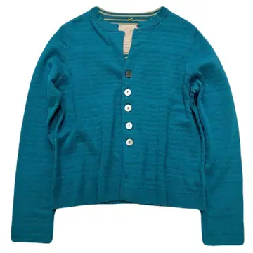 팔라스 팰리스 코튼 가디건 긴팔 숏 기장 눈사람 터콰이즈 2