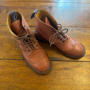 트리커스! 브라운 가죽 브로그 스타일 부츠 23~23.5cm