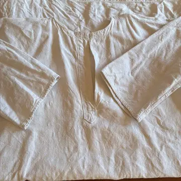 프랑스 앤티크 수제 린넨 원피스 스모크 2