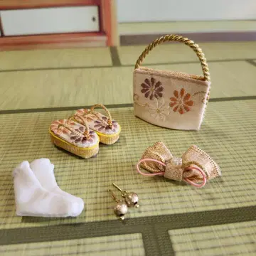 리카짱 기모노 브라이스 기모노 잡화 5점 세트 조리 백 귀걸이