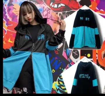 NIER 후드 부착 집업 후드티