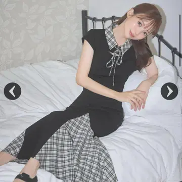 미셸 마카롱 바이컬러 머메이드 라인 스커트