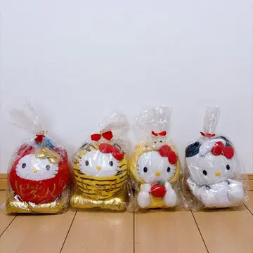 야쿠르트 간지 한정판 키티 달마 봉제 인형 산리오