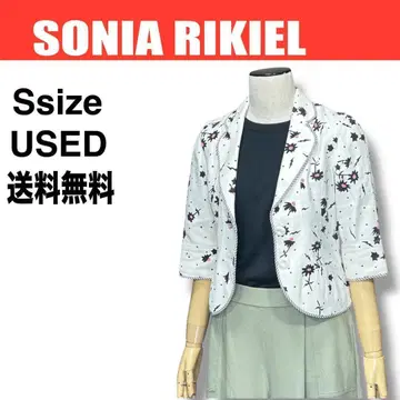 SONIA RIKIEL 소니아 리키엘 테일러드 자켓 화이트 꽃무늬