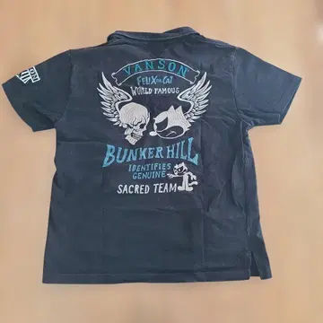 VANSON Felix the Cat 피케 셔츠 블랙