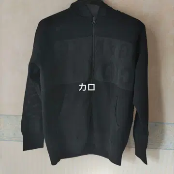 인기 브랜드 카로 블랙 풀 집업 시스루 패턴 후드 부착 자켓