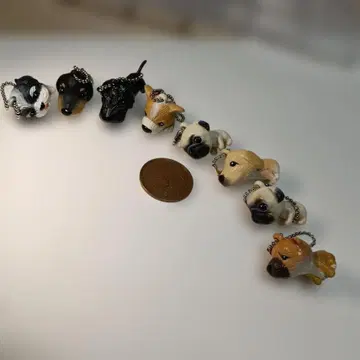 288.. 강아지 얼굴 스트랩 8종 세트 귀여운 멍멍멍입니다.