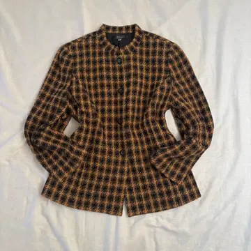 vintage 하운드투스 노카라 자켓 트위드 일본제 레트로