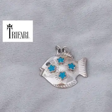 레어 Vintage TRIFARI 실버 물고기 모티브 목걸이 탑