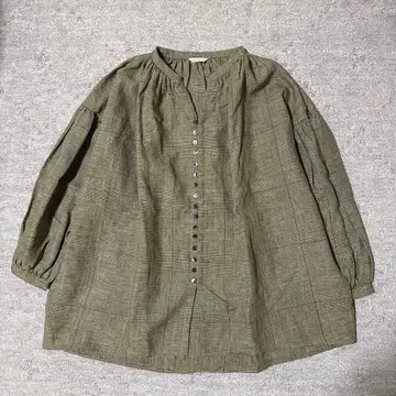 pongee 퐁지 린넨 개더 블라우스