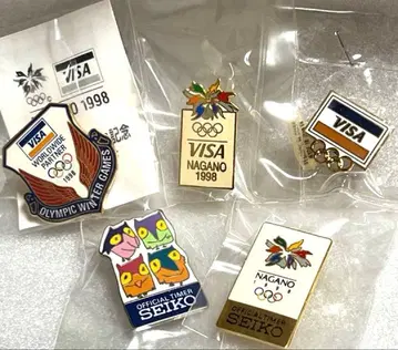 핀 배지 SEIKO VISA 나가노 올림픽 1998년 5개 세트