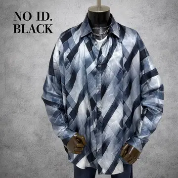 NO ID. BLACK 올 패턴 셔츠 오버 사이즈 셔츠 빅 실루엣