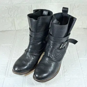 CREDITOR 가죽 엔지니어 부츠 블랙 39 24.5cm