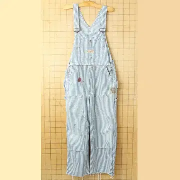 80s USA제 BIGMAC 히코리 스트라이프 오버롤 W36 aw151