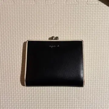 agnes b. 가마구치 반지갑 블랙 x 화이트