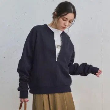 US 코튼 하프 집업 풀오버