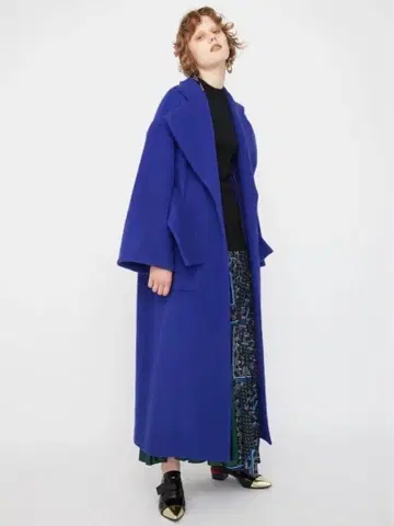 un3d WIDE BELT GOWN COAT 파랑