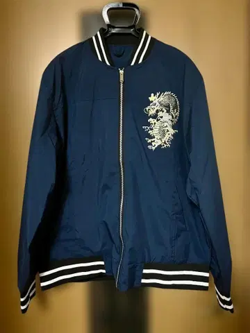 [ 블루종 ] 남성용 드래곤 자수 패치 부착 ( 사이즈 L )