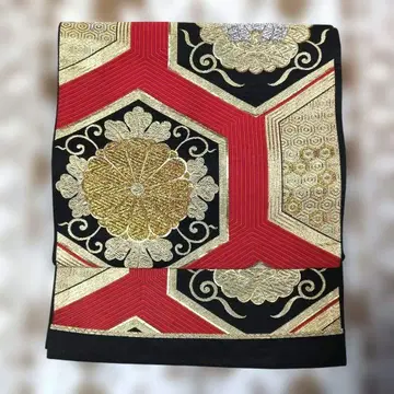 후쿠로 오비 화문양 고전 무늬