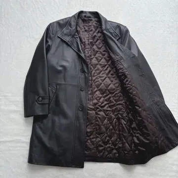 [새상품급] 고타이리쿠 gotairiku 가죽 코트 양가죽 다크 브라운