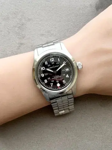 OH 완료 해밀턴 카키 필드 H704450 블랙 다이얼 아라비아 AT