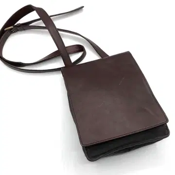 드리스반노튼 숄더백 브라운 가죽 캔버스 아카이브